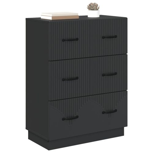 Чекмеджетен шкаф Черно 66 x 34,5 x 87 см Инженерна дървесина