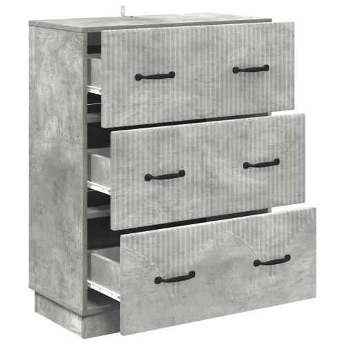 Чекмеджетен шкаф Бетонно сиво 66 x 34,5 x 87 см