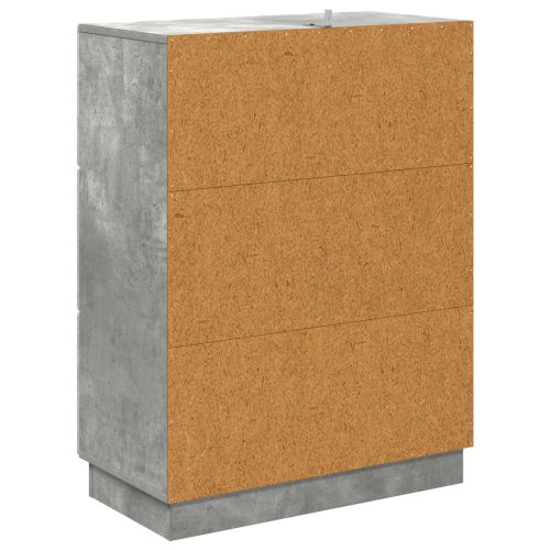 Чекмеджетен шкаф Бетонно сиво 66 x 34,5 x 87 см