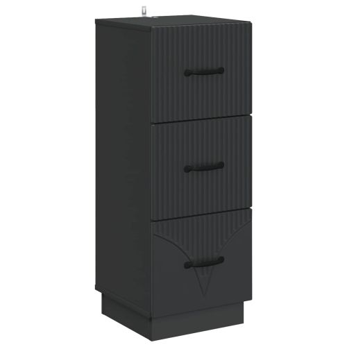 Чекмеджетен шкаф Черно 33 x 34,5 x 87 см Инженерна дървесина