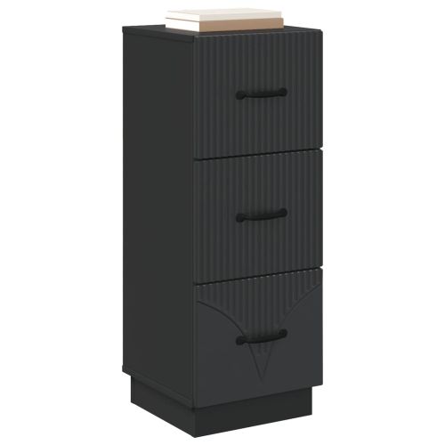 Чекмеджетен шкаф Черно 33 x 34,5 x 87 см Инженерна дървесина