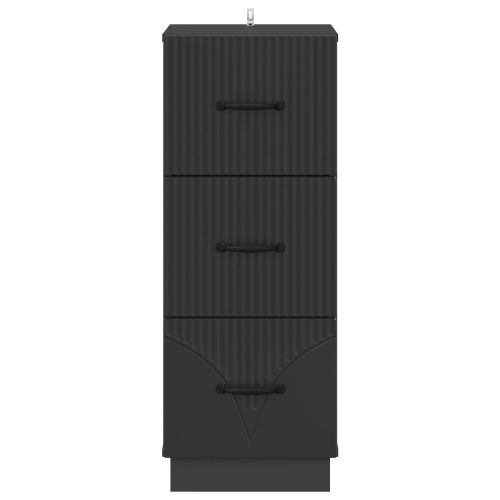 Чекмеджетен шкаф Черно 33 x 34,5 x 87 см Инженерна дървесина