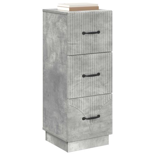 Чекмеджетен шкаф Бетонно сиво 33 x 34,5 x 87 см