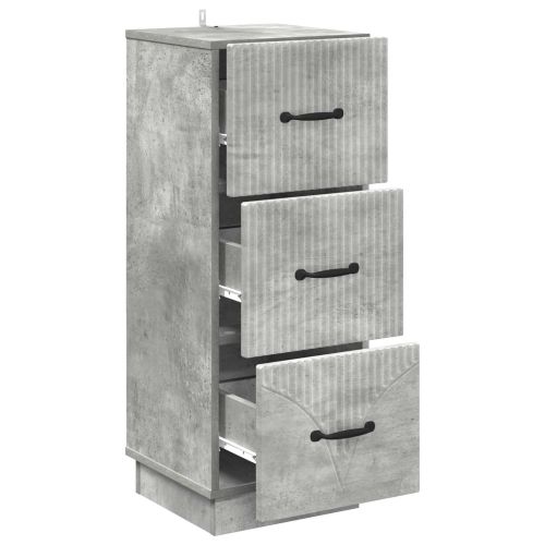 Чекмеджетен шкаф Бетонно сиво 33 x 34,5 x 87 см