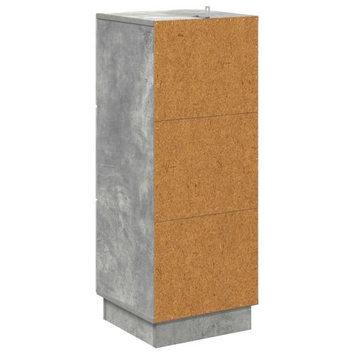 Чекмеджетен шкаф Бетонно сиво 33 x 34,5 x 87 см