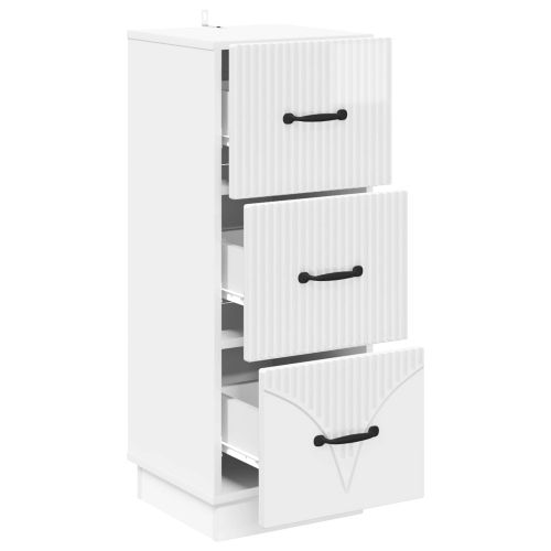 Чекмеджетен шкаф Бял гланц 33 x 34,5 x 87 см