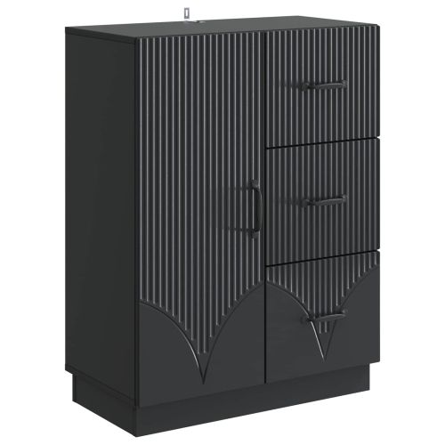 Служебен шкаф Черно 66 x 34,5 x 87 см Инженерна дървесина