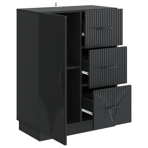 Служебен шкаф Черно 66 x 34,5 x 87 см Инженерна дървесина