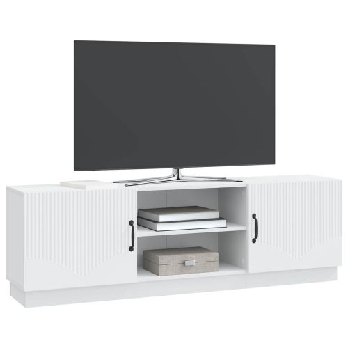 ТВ шкаф Бяло 150 x 31 x 47 см Инженерна дървесина