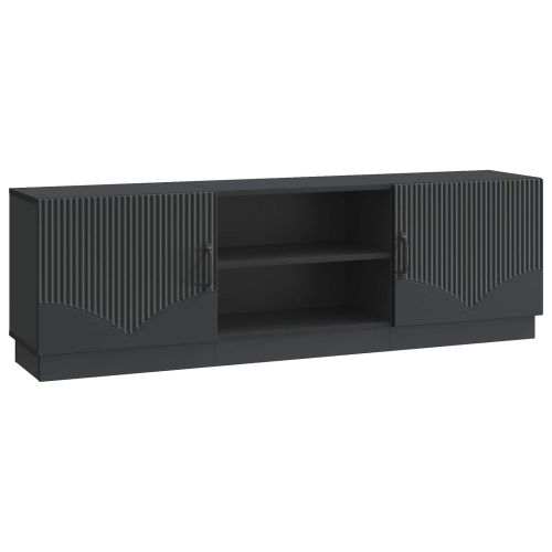 ТВ шкаф Черно 150 x 31 x 47 см Инженерна дървесина