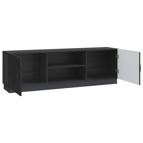 ТВ шкаф Черно 150 x 31 x 47 см Инженерна дървесина