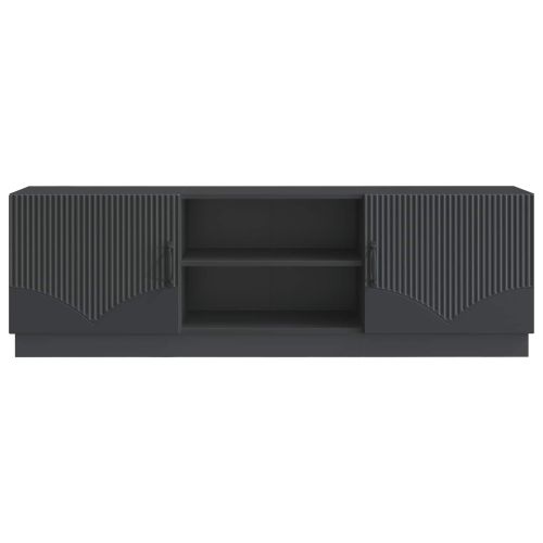 ТВ шкаф Черно 150 x 31 x 47 см Инженерна дървесина