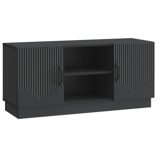 ТВ шкаф Черно 102 x 34,5 x 47 см Инженерна дървесина