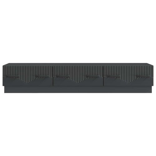ТВ шкаф с чекмедже Черно 147 x 34,5 x 27 см Инженерна дървесина