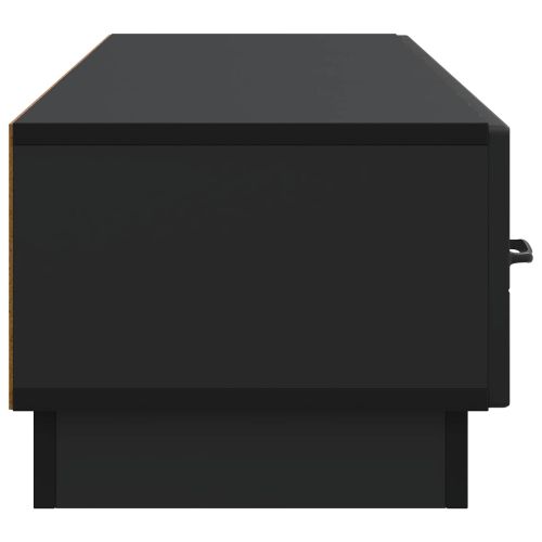 ТВ шкаф с чекмедже Черно 147 x 34,5 x 27 см Инженерна дървесина