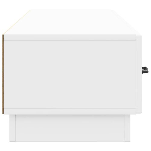 ТВ шкаф Бял гланц 147 x 34,5 x 27 см Инженерна дървесина
