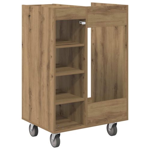 Голф шкаф с колело Едноцветен Дъб 65 x 45 x 98 см