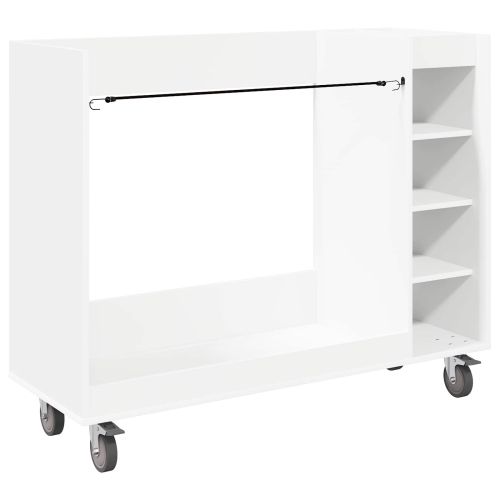 Голф шкаф с колело Едноцветен Бяло 120 x 45 x 98 см