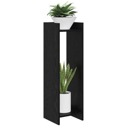 Стойка за растения с рафт Черен Дъб 30 x 30 x 100 см