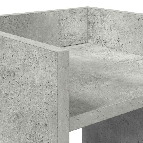 Стойка за растения с рафт Бетонно Сиво 30 x 30 x 100 см