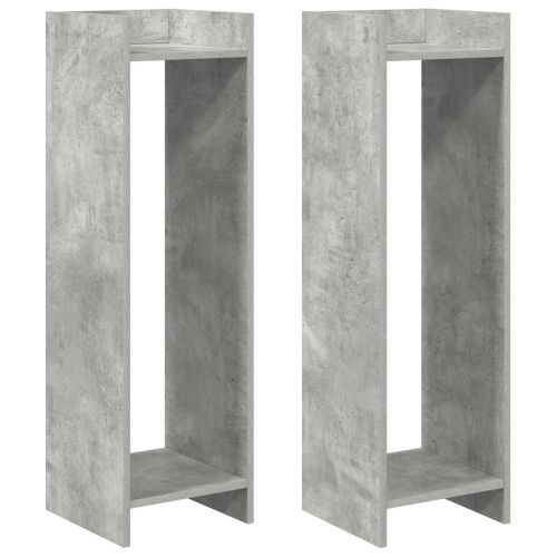 Стойка за растения с рафт 2 pcs Бетонно Сиво 30 x 30 x 100 см
