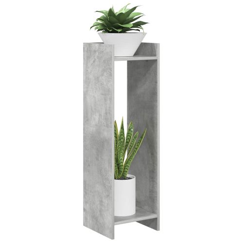 Стойка за растения с рафт 2 pcs Бетонно Сиво 30 x 30 x 100 см