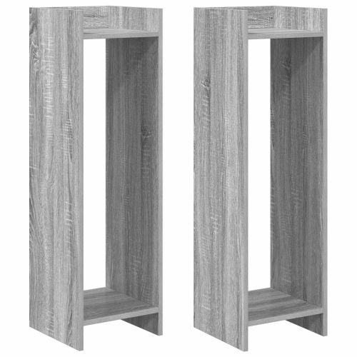 Стойка за растения с рафт 2 pcs Сиво Сонома 30 x 30 x 100 см