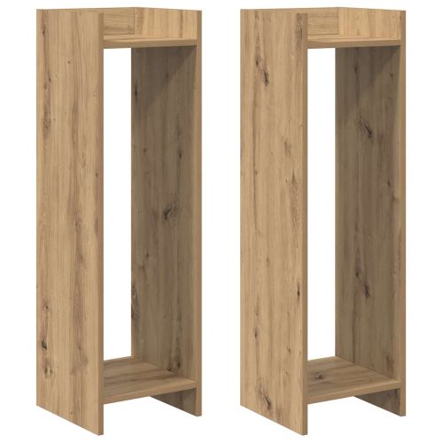 Стойка за растения с рафт 2 pcs Артизан Дъб 30 x 30 x 100 см