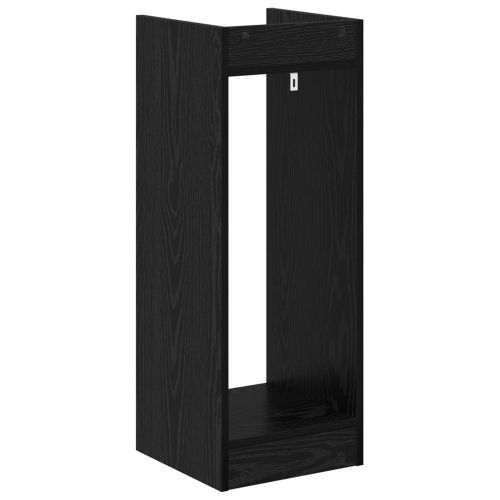 Стойка за растения с рафт 2 pcs Черен Дъб 30 x 30 x 80 cm