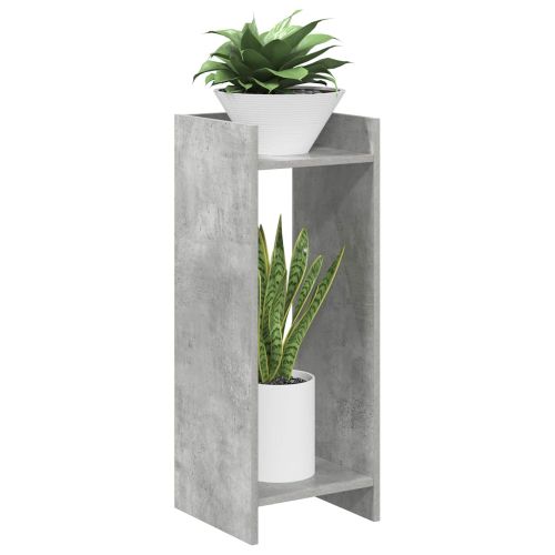 Стойка за растения с рафт 2 pcs Бетонно Сиво 30 x 30 x 80 cm