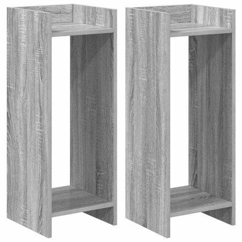 Стойка за растения с рафт 2 pcs Сиво Сонома 30 x 30 x 80 cm