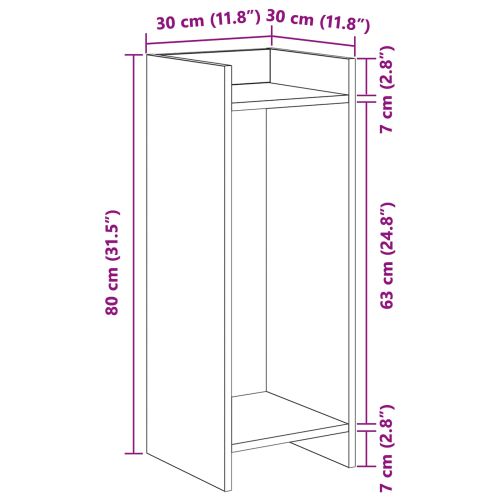 Стойка за растения с рафт Старо дърво 30 x 30 x 80 cm