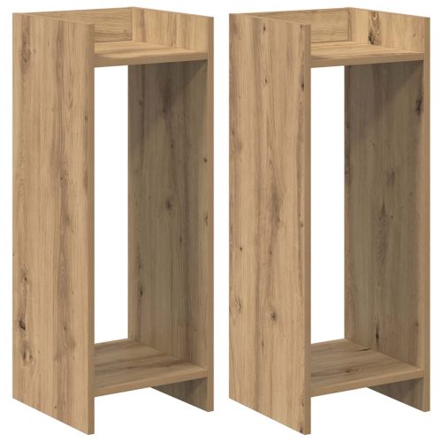 Стойка за растения с рафт 2 pcs Артизан Дъб 30 x 30 x 80 cm