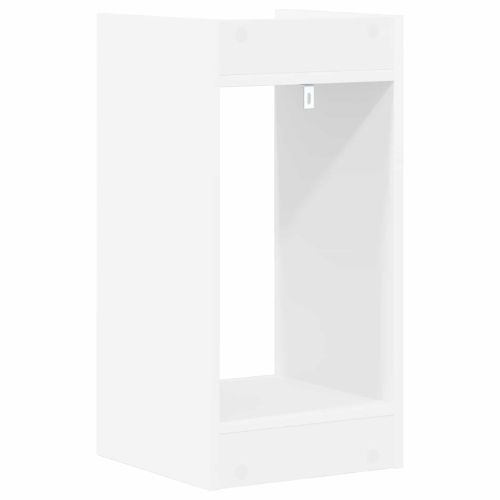 Стойка за растения с рафт Бял 30 x 30 x 60 cm