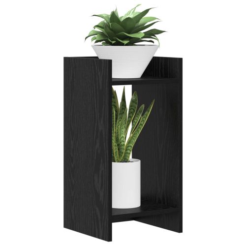 Стойка за растения с рафт Черен Дъб 30 x 30 x 60 cm