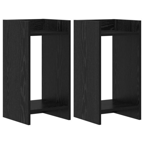 Стойка за растения с рафт Черен Дъб 30 x 30 x 60 cm