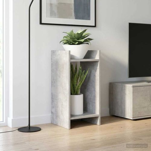 Стойка за растения с рафт 2 pcs Бетонно Сиво 30 x 30 x 60 cm