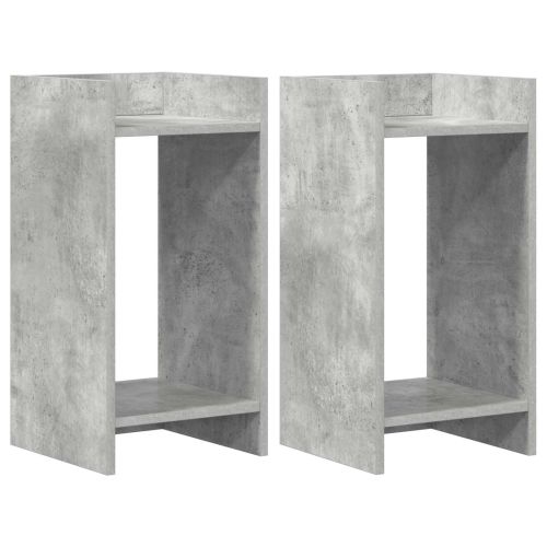 Стойка за растения с рафт 2 pcs Бетонно Сиво 30 x 30 x 60 cm