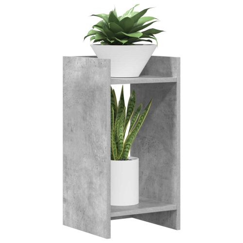 Стойка за растения с рафт 2 pcs Бетонно Сиво 30 x 30 x 60 cm