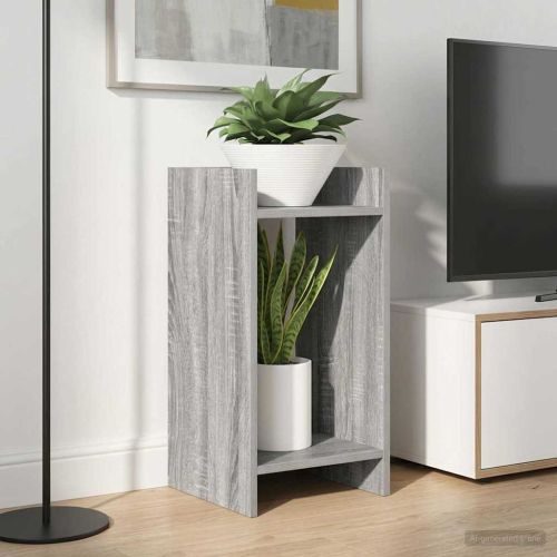 Стойка за растения с рафт 2 pcs Сиво Сонома 30 x 30 x 60 cm