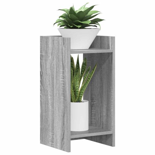 Стойка за растения с рафт 2 pcs Сиво Сонома 30 x 30 x 60 cm