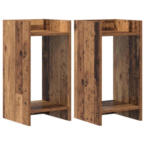 Стойка за растения с рафт 2 pcs Старо дърво 30 x 30 x 60 cm