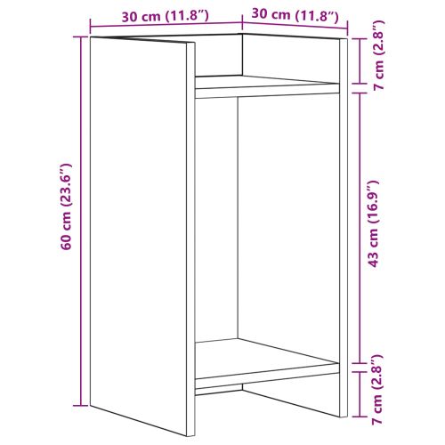 Стойка за растения с рафт 2 pcs Старо дърво 30 x 30 x 60 cm