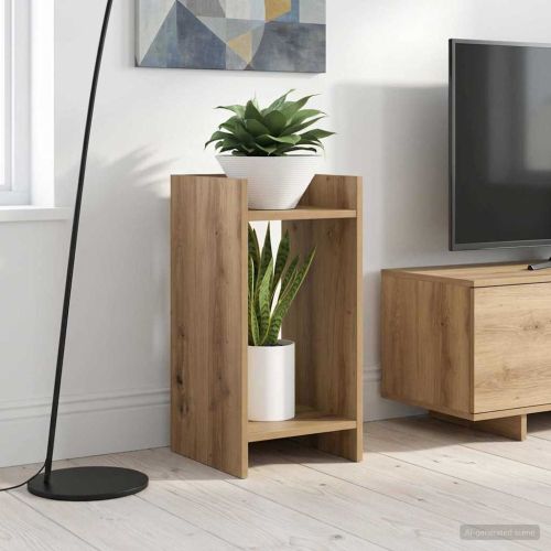 Стойка за растения с рафт 2 pcs Артизан Дъб 30 x 30 x 60 cm