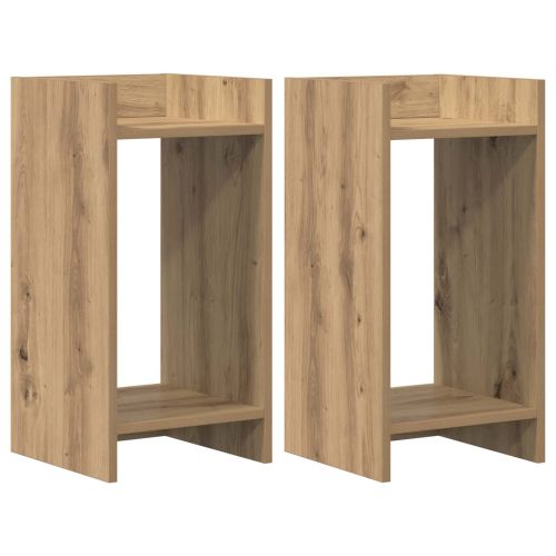 Стойка за растения с рафт 2 pcs Артизан Дъб 30 x 30 x 60 cm