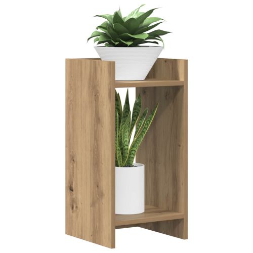 Стойка за растения с рафт 2 pcs Артизан Дъб 30 x 30 x 60 cm