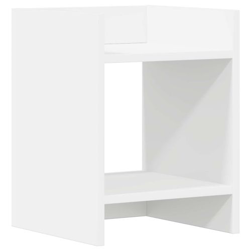 Стойка за растения с рафт Бял 30 x 30 x 40 cm