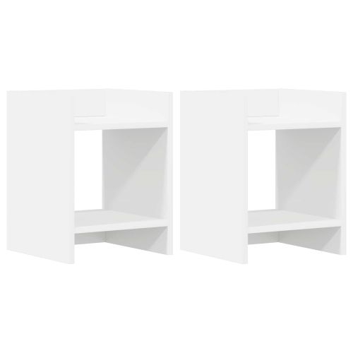 Стойка за растения с рафт 2 pcs Бял 30 x 30 x 40 cm