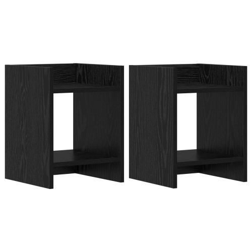 Стойка за растения с рафт 2 pcs Черен Дъб 30 x 30 x 40 cm