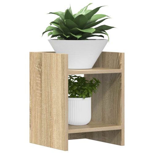 Стойка за растения с рафт 2 pcs Сонома дъб 30 x 30 x 40 cm
